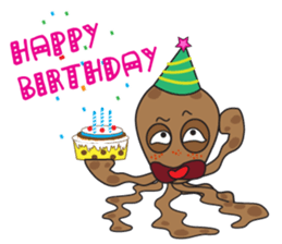 Mischievous Brown Octopus sticker #14486983