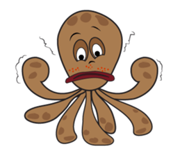 Mischievous Brown Octopus sticker #14486984