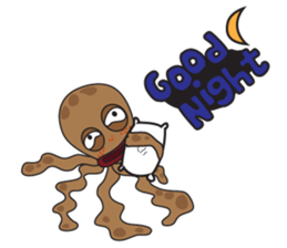 Mischievous Brown Octopus sticker #14486985