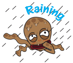 Mischievous Brown Octopus sticker #14486986