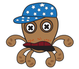 Mischievous Brown Octopus sticker #14486987