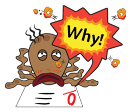 Mischievous Brown Octopus sticker #14486991