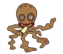 Mischievous Brown Octopus sticker #14486995