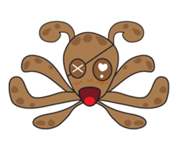 Mischievous Brown Octopus sticker #14486996