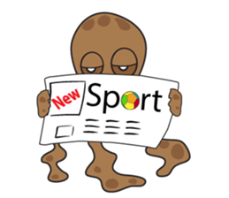 Mischievous Brown Octopus sticker #14486997