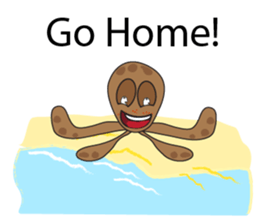 Mischievous Brown Octopus sticker #14486998
