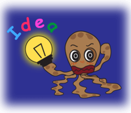 Mischievous Brown Octopus sticker #14487000