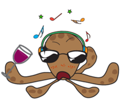 Mischievous Brown Octopus sticker #14487002