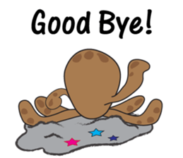 Mischievous Brown Octopus sticker #14487003