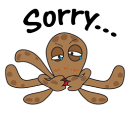 Mischievous Brown Octopus sticker #14487005