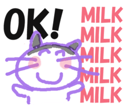 Sticker of cat "MILK" sticker #14487129