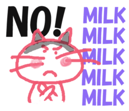 Sticker of cat "MILK" sticker #14487130