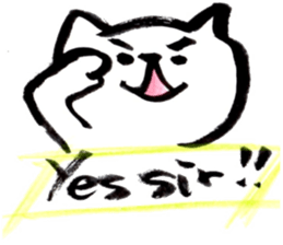 Japanese brush pen cats sticker #14488599