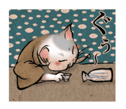 The cat speaking in Edo dialect sticker #14488960