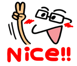 Person's reaction of glasses. sticker #14491508