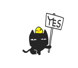 Black Cat & Piyo sticker #14494107
