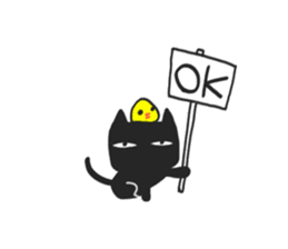 Black Cat & Piyo sticker #14494108