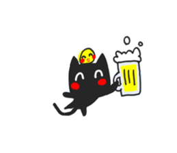 Black Cat & Piyo sticker #14494113