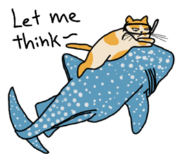 Mia the cat with ocean friends sticker #14494368