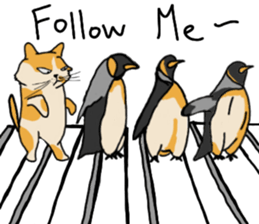 Mia the cat with ocean friends sticker #14494379