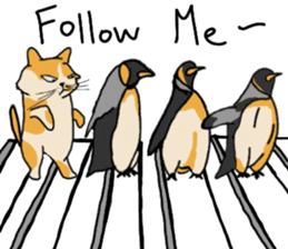 Mia the cat with ocean friends sticker #14494379