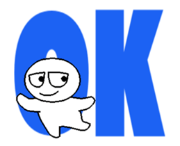 whiteballman with big letter2(animation) sticker #14494393