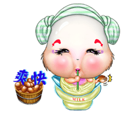 Rabbit love to drink milk(Rabbit milk) sticker #14499009