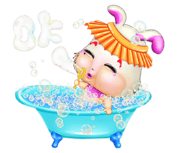 Rabbit love to drink milk(Rabbit milk) sticker #14499017