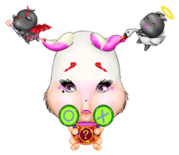 Rabbit love to drink milk(Rabbit milk) sticker #14499018