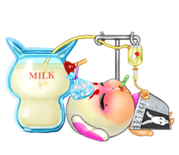 Rabbit love to drink milk(Rabbit milk) sticker #14499019