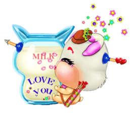 Rabbit love to drink milk(Rabbit milk) sticker #14499020