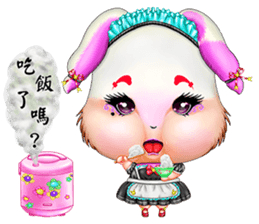 Rabbit love to drink milk(Rabbit milk) sticker #14499023