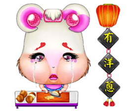 Rabbit love to drink milk(Rabbit milk) sticker #14499024