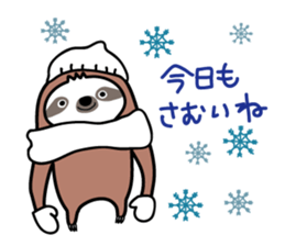 Winter sloth sticker #14504223