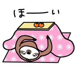 Winter sloth sticker #14504226