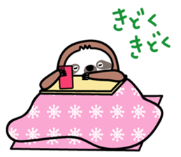 Winter sloth sticker #14504227