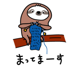 Winter sloth sticker #14504230