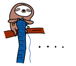 Winter sloth sticker #14504231