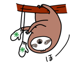 Winter sloth sticker #14504244