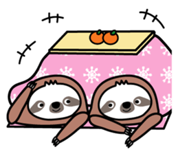 Winter sloth sticker #14504254