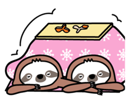 Winter sloth sticker #14504255
