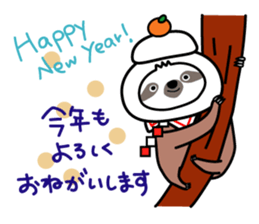 Winter sloth sticker #14504257