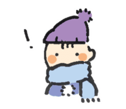 Boy with winter sticker #14505038