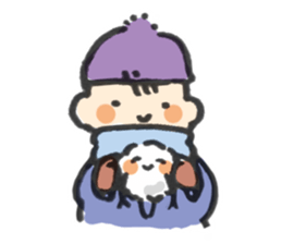 Boy with winter sticker #14505044