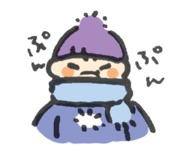 Boy with winter sticker #14505046
