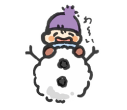 Boy with winter sticker #14505049