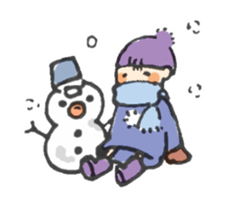Boy with winter sticker #14505051