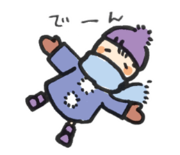 Boy with winter sticker #14505055