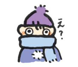 Boy with winter sticker #14505062