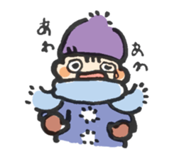 Boy with winter sticker #14505064